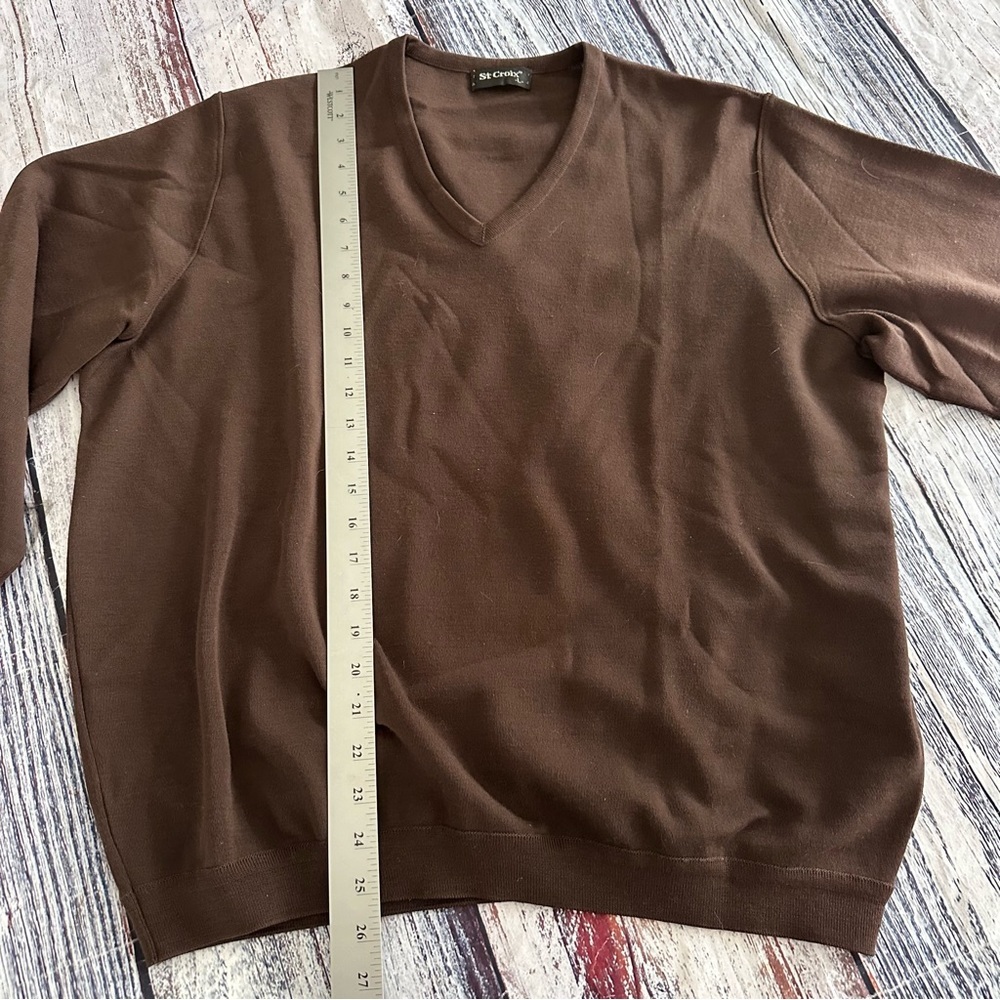 Vintage St. Croix 100% Wool Brown V-Neck Sweater​ - Picture 7 of 7